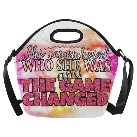 She remembered who she was Large Neoprene Lunch Bag