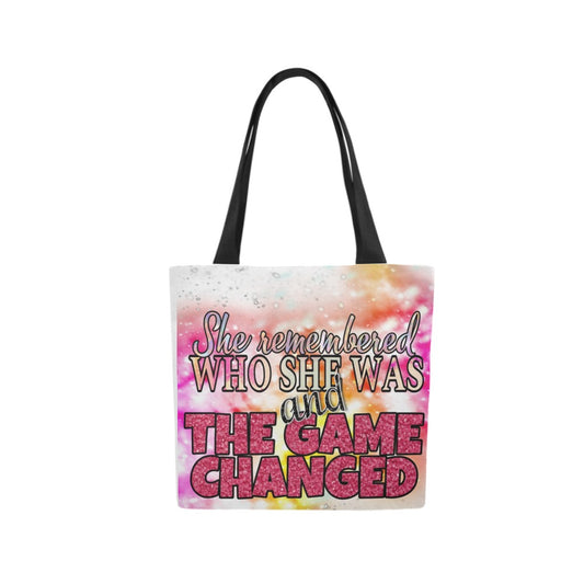 She Remembered Who She Was Canvas Tote Bag