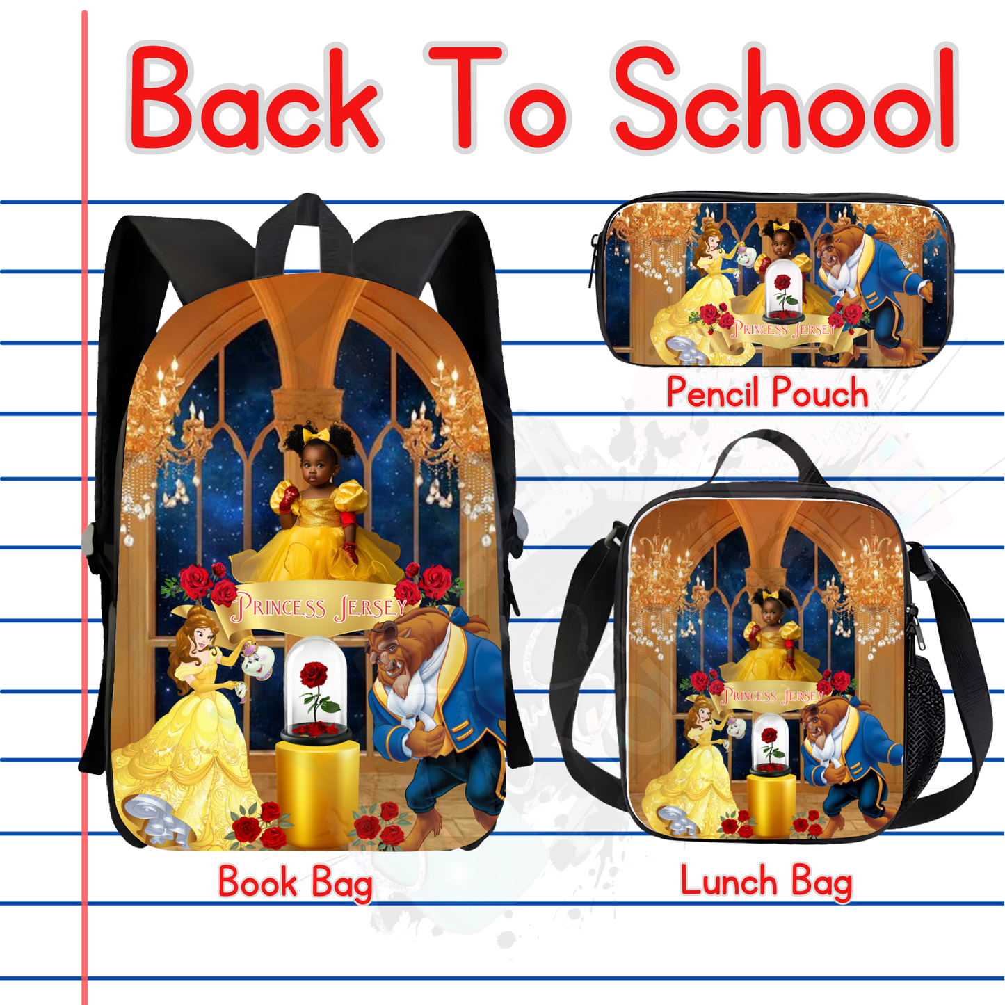 Beauty and the Beast Backpack Set