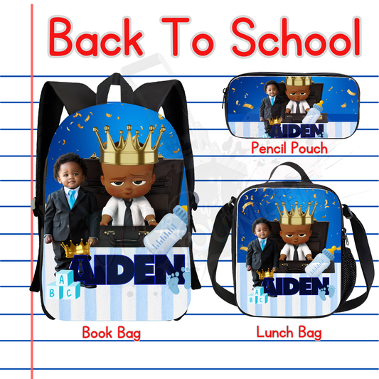 Boy Boss Baby Backpack Set