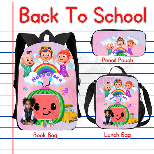 Cocomelon Backpack Set