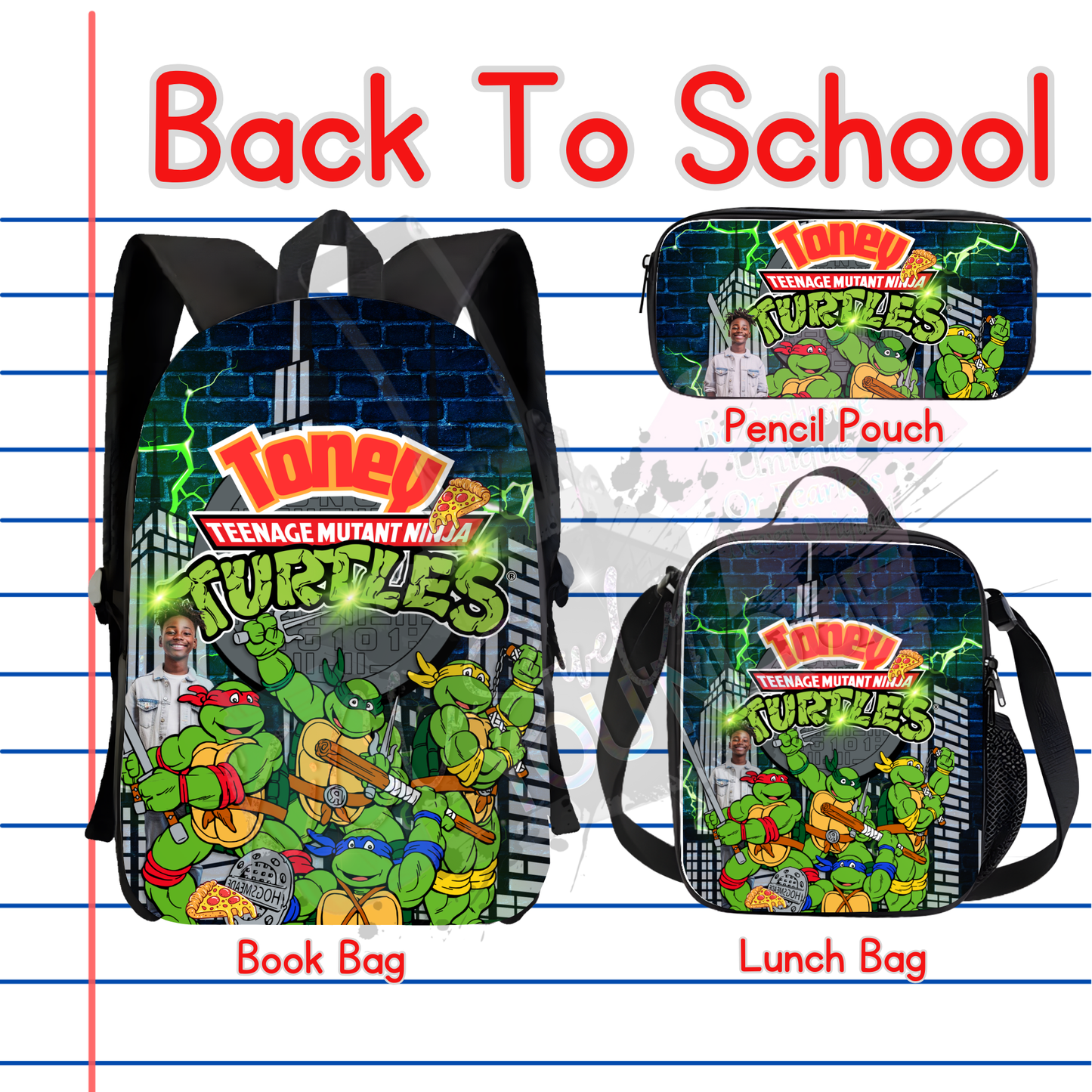 Ninja Turtle Backpack Set