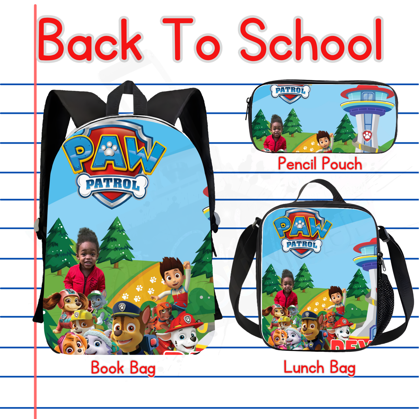 Paw Patrol Backpack Set