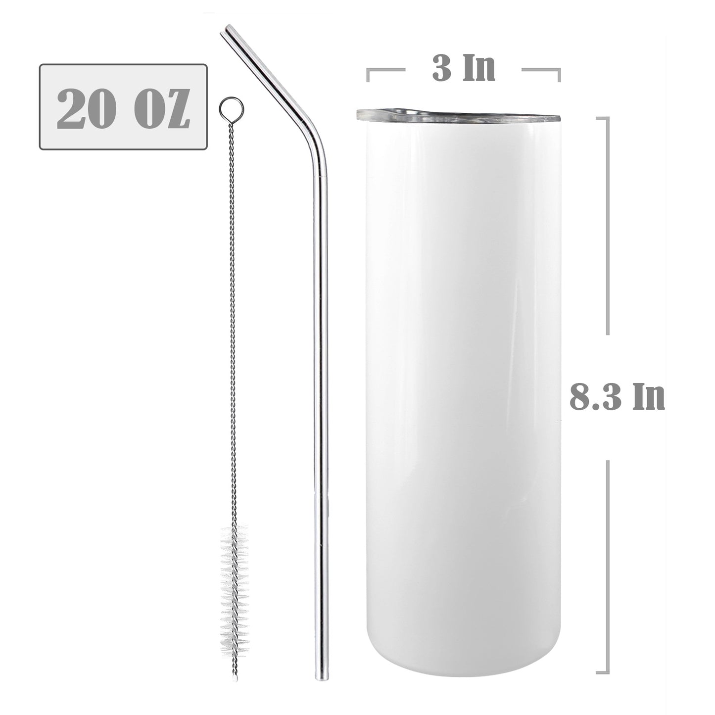 20oz Tall Skinny Tumbler with Lid and Straw