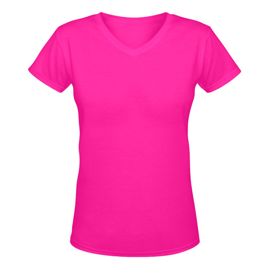 Women's Deep V-neck Short Sleeve T-shirt (Front Only)